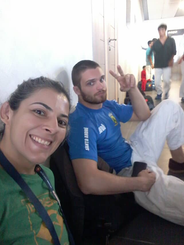 Keila Calaça e Gabriel Rusca Oliveira, medalhista de bronze no Alysh